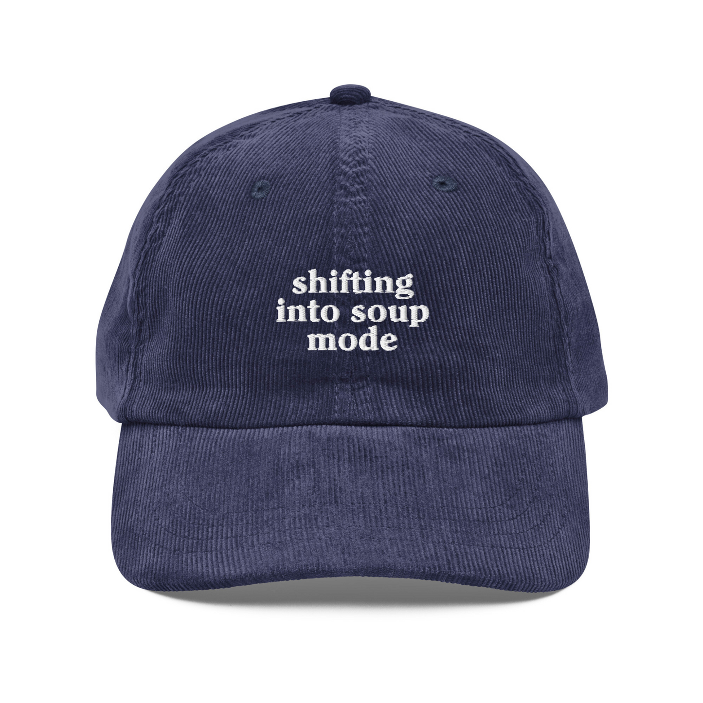 SOUP MODE EMBROIDERED CORDUROY HAT