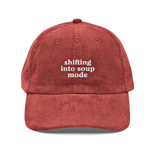 SOUP MODE EMBROIDERED CORDUROY HAT