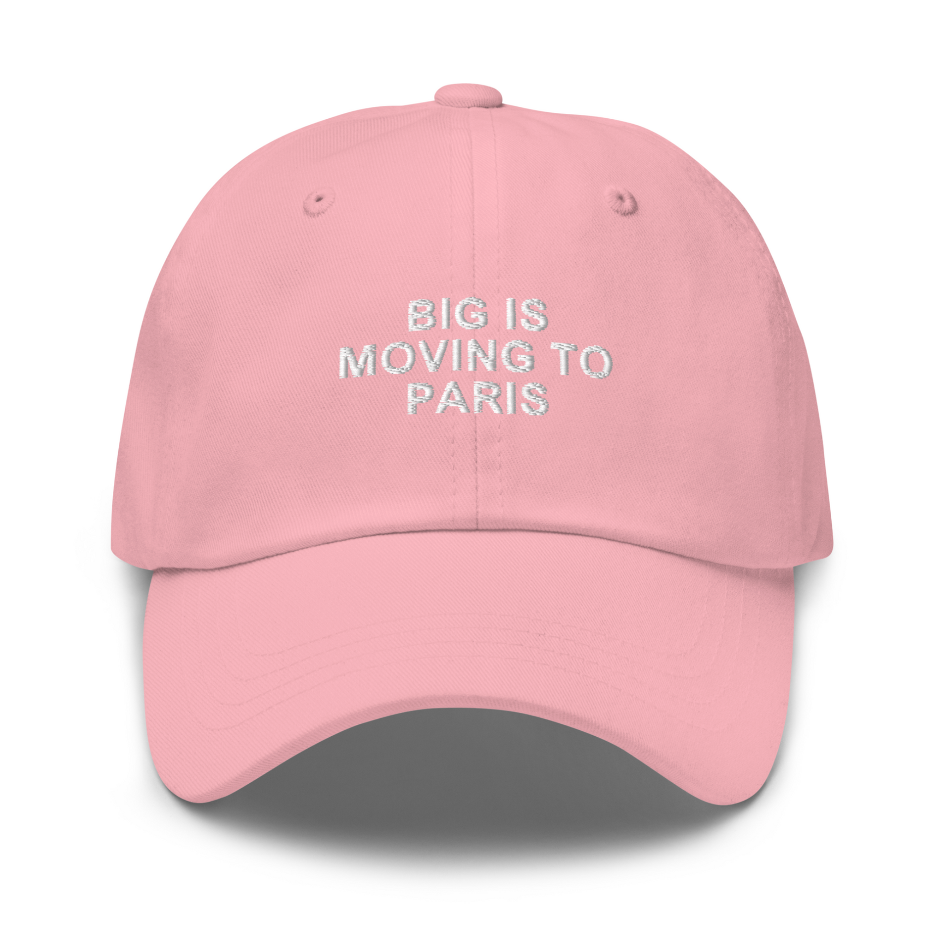 BIG IS MOVING TO PARIS EMBROIDERED HAT Pink