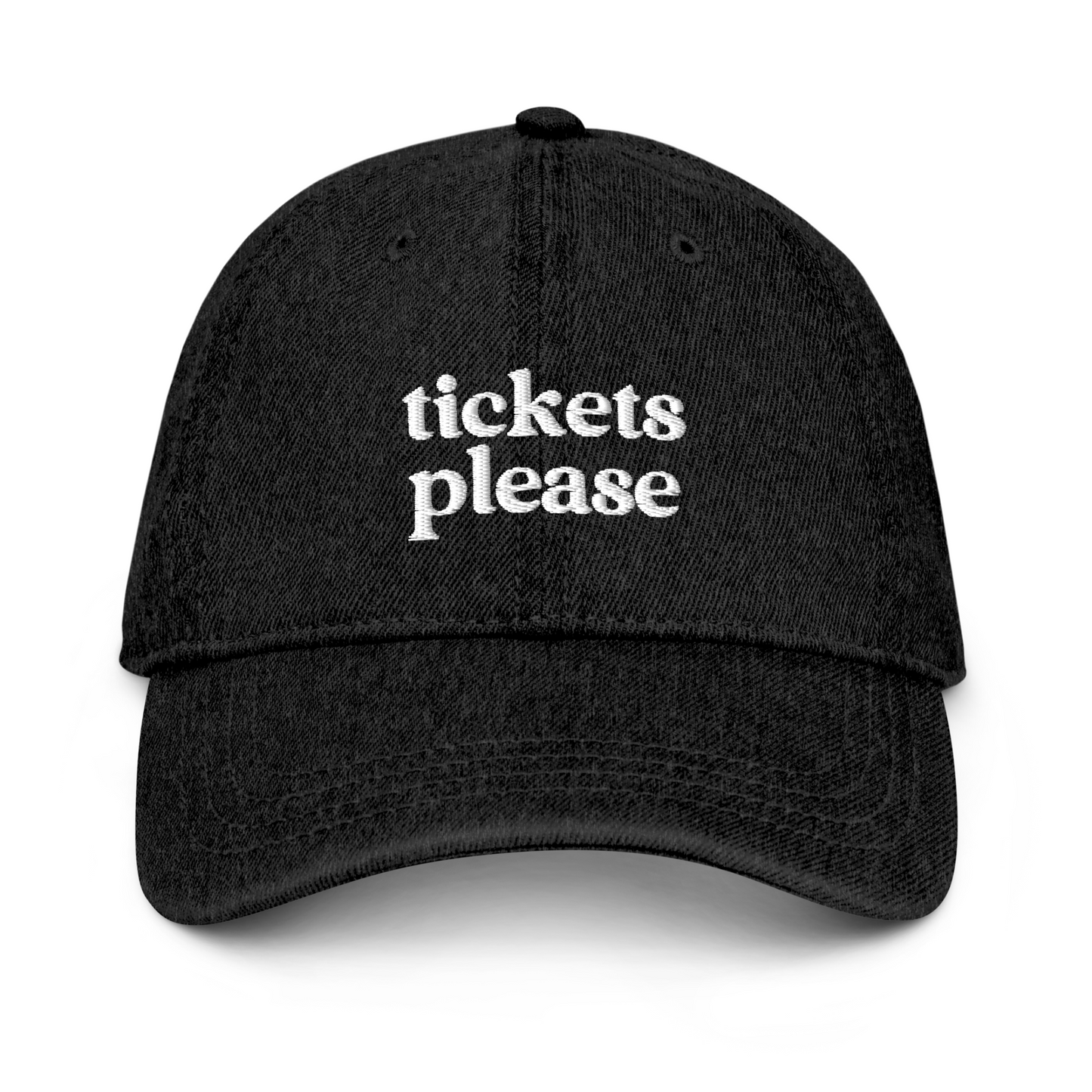 TICKETS PLEASE DENIM LOGO HAT