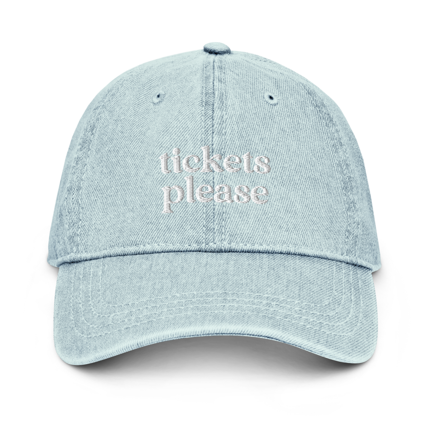 TICKETS PLEASE DENIM LOGO HAT