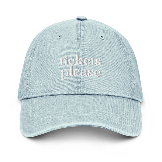 TICKETS PLEASE DENIM LOGO HAT