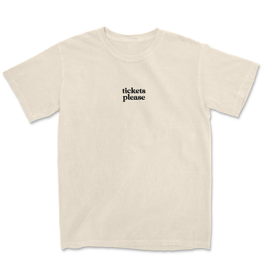 TICKETS PLEASE EMBROIDERED LOGO TEE