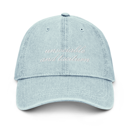 UNSOCIABLE AND TACITURN DENIM HAT